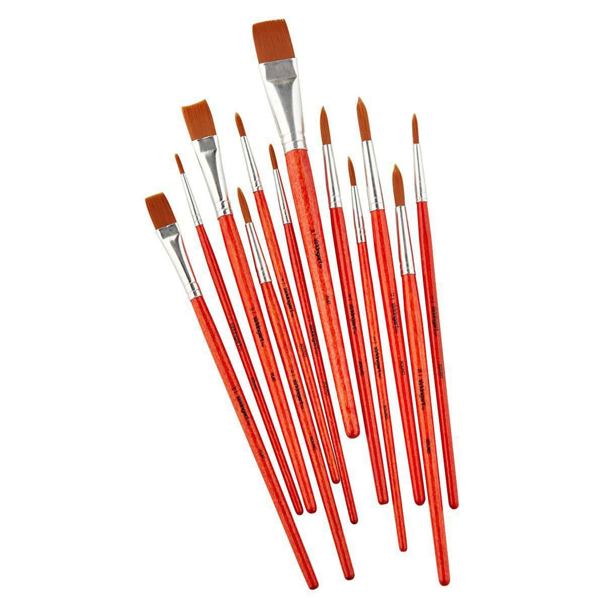 Studio Mixed Media Gold Nylon Brush Set - 12 pc