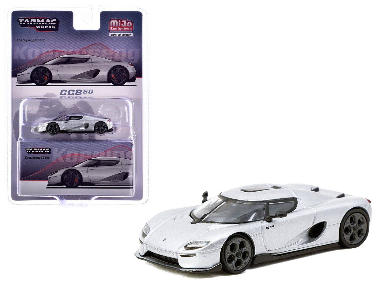 Koenigsegg CC850 Silver Metallic "Global64" Series 1/64 Diecast Model by Tarmac Works  free shipping USA