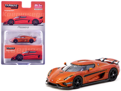 Koenigsegg Regera Orange Metallic with Black Stripes "Global64" Series 1/64 Diecast Model Car by Tarmac Works  free shipping USA