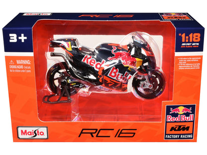 KTM RC16 Motorcycle #33 Brad Binder MotoGP "Red Bull KTM Factory Racing" 1/18 Diecast Model by Maisto  free shipping USA