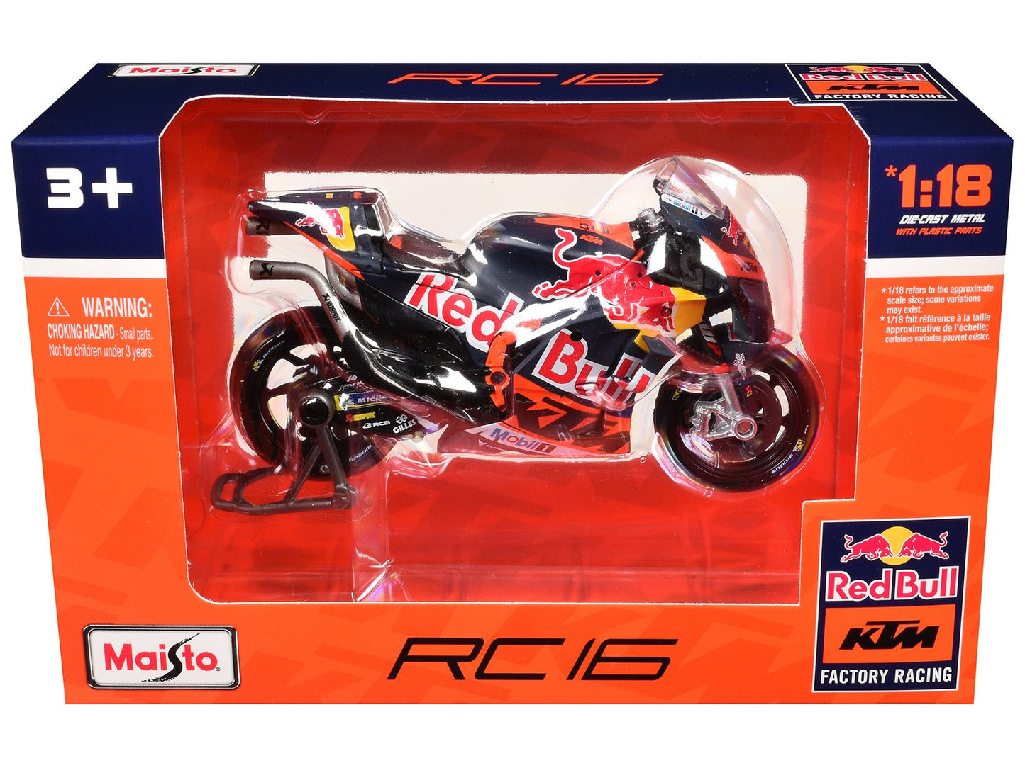 KTM RC16 Motorcycle #33 Brad Binder MotoGP "Red Bull KTM Factory Racing" 1/18 Diecast Model by Maisto  free shipping USA