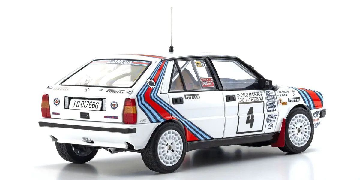 Kyosho 1/18 Lancia Delta HF 4WD 1000 Lakes Team Lancia 1987 #4 Die Cast Model