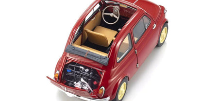 Kyosho 1/18 Fiat Nuova 500 Diecast Model Coral Red Diecast
