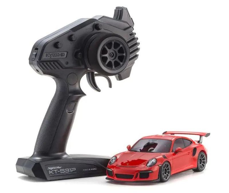 Kyosho 32358OR Mini-Z RWD Porsche 911 GTR RS MR-04 Readyset, Lava Orange