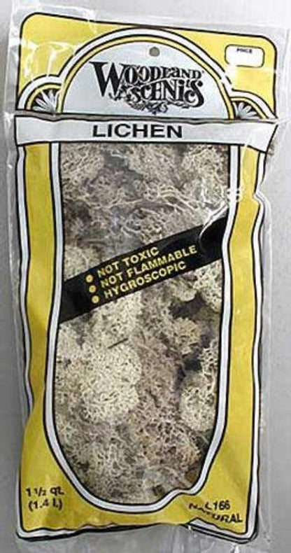 Woodland Scenics L166 N/HO Lichen Natural 1.5 Quarts Train Scenery