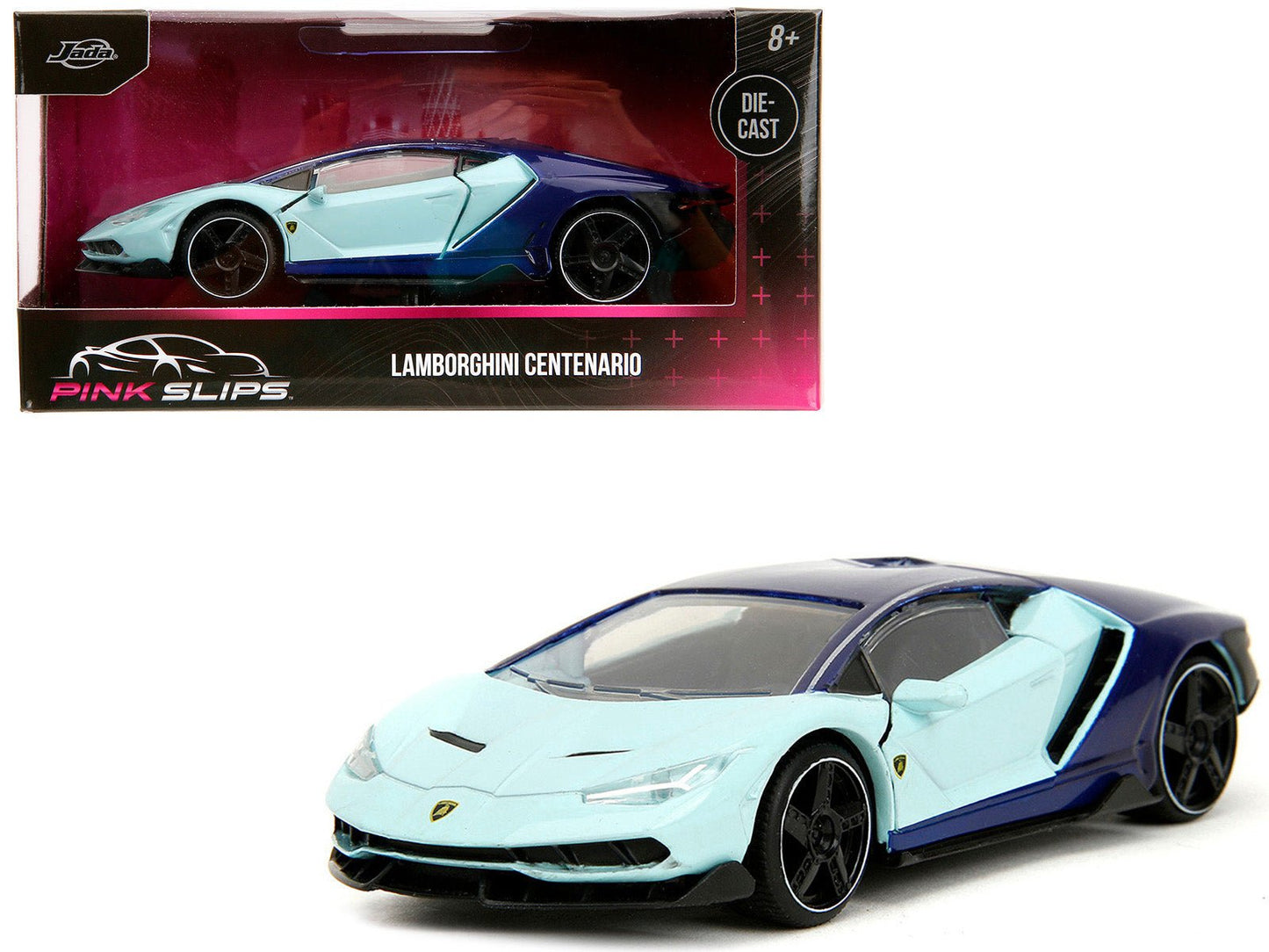Lamborghini Centenario Light Blue and Purple "Pink Slips" Series 1/32 Diecast Model Car by Jada  free shipping USA