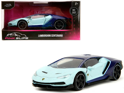 Lamborghini Centenario Light Blue and Purple "Pink Slips" Series 1/32 Diecast Model Car by Jada  free shipping USA