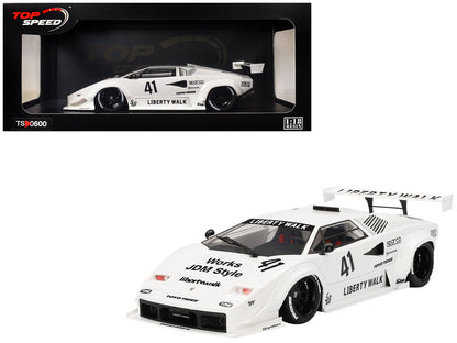 Lamborghini Countach LB-WORKS #41 White "2024 Tokyo Auto Salon" 1/18 Model Car by Top Speed  free shipping USA