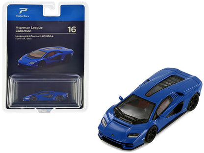 Lamborghini Countach LPI 800-4 Blue "Hypercar League Collection" 1/64 Diecast Model Car by PosterCars  free shipping USA