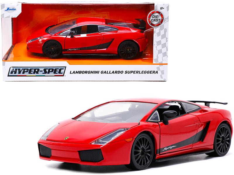 Lamborghini Gallardo Superleggera Red with Black Stripes "Hyper-Spec" Series 1/24 Diecast Model Car by Jada  free shipping USA