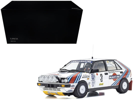 Lancia Delta HF 4WD #3 Bruno Saby - Jean-Francois Fauchille "Martini Racing" Winner "Rally Monte Carlo" (1988) 1/18 Diecast Model Car by Kyosho  free shipping USA