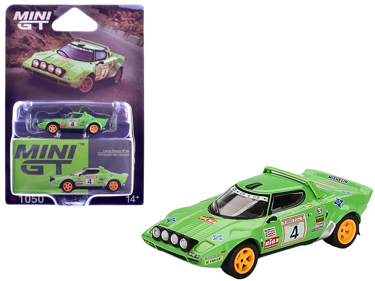 Lancia Stratos HF #4 Jorge de Bagration - Nuria Llopis Champion "Spanish Rally" (1979) Limited Edition 1/64 Diecast Model Car by Mini GT  free shipping USA