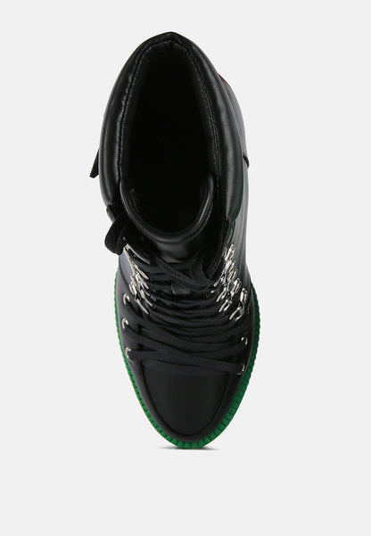 larch cushion collared biker boots by London Rag