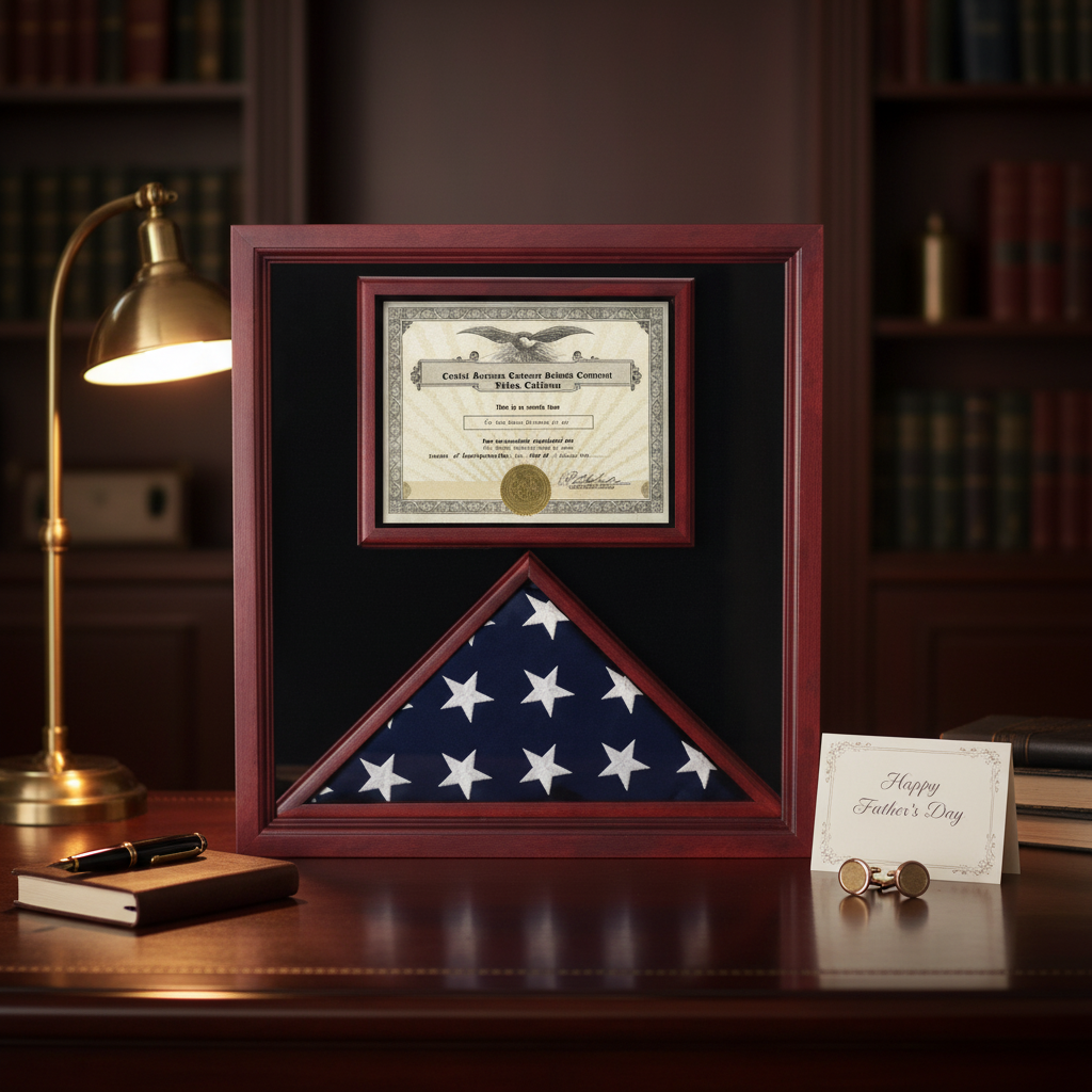 Flag and Certificate Case, Flag Display Cases With Certificate - Fit 3' x 5' Flag.
