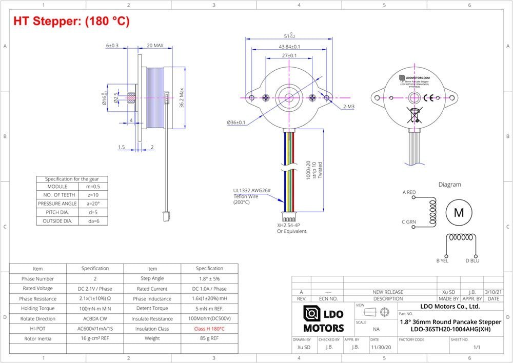 LDO 36STH20-1004AHG(OBT) Smart Orbiter V3.0 Pancake Motor (V3) by LDO Motors