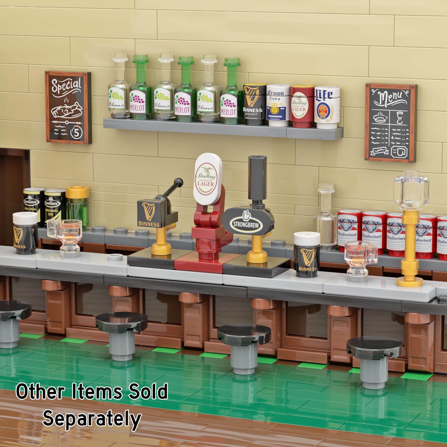 Binness Pint - Bar Drink - Custom Printed -  Created Using LEGO® Parts