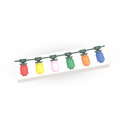 Christmas String Lights 'White' - Xmas Decor - Custom Printed - Made Using LEGO® Parts