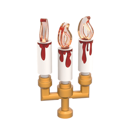 Halloween Candelabra (White) -  Custom Printed Minifig Accessory - Made Using LEGO® Parts