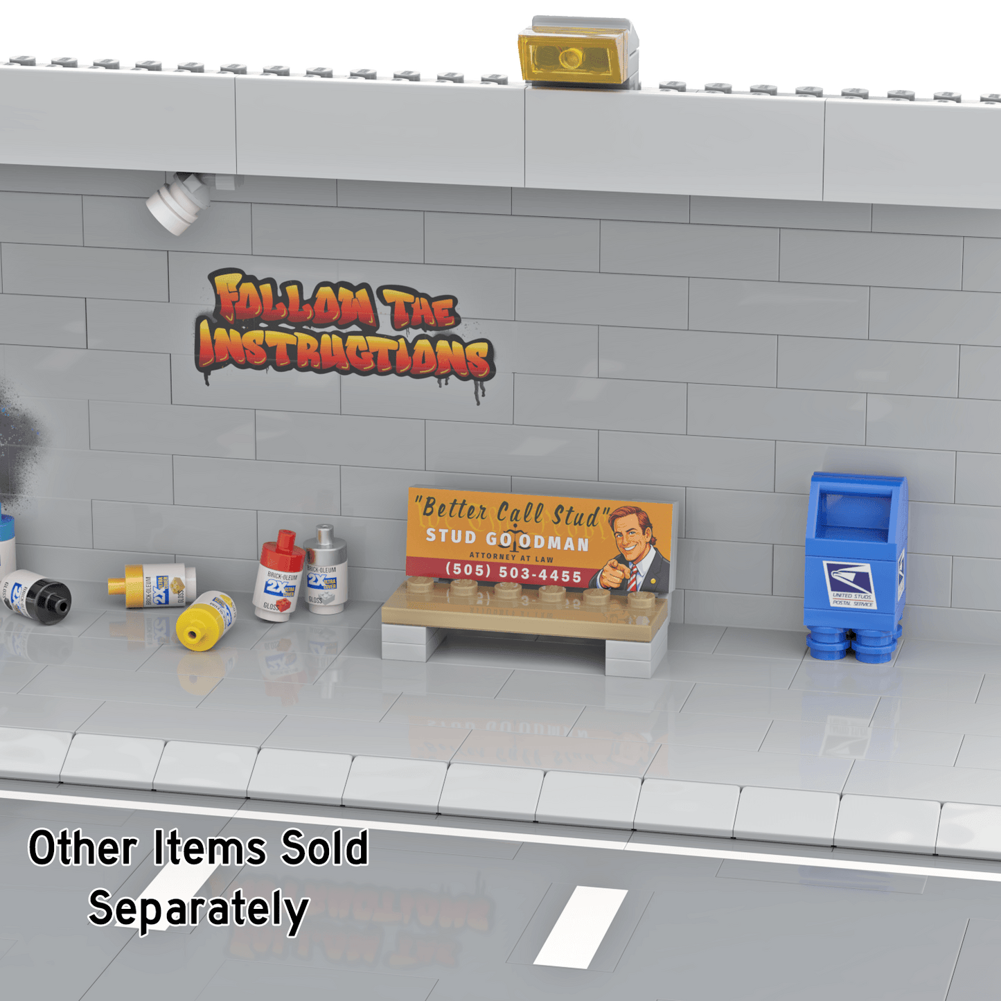 United Studs Postal Service Mailbox - Drop Box - Custom Set - Made Using LEGO® Parts