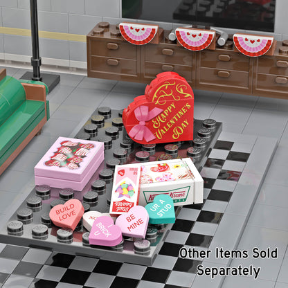 "Build Love" Conversation Candy Heart - Custom Printed 1x1 tile - Made Using a LEGO® Part