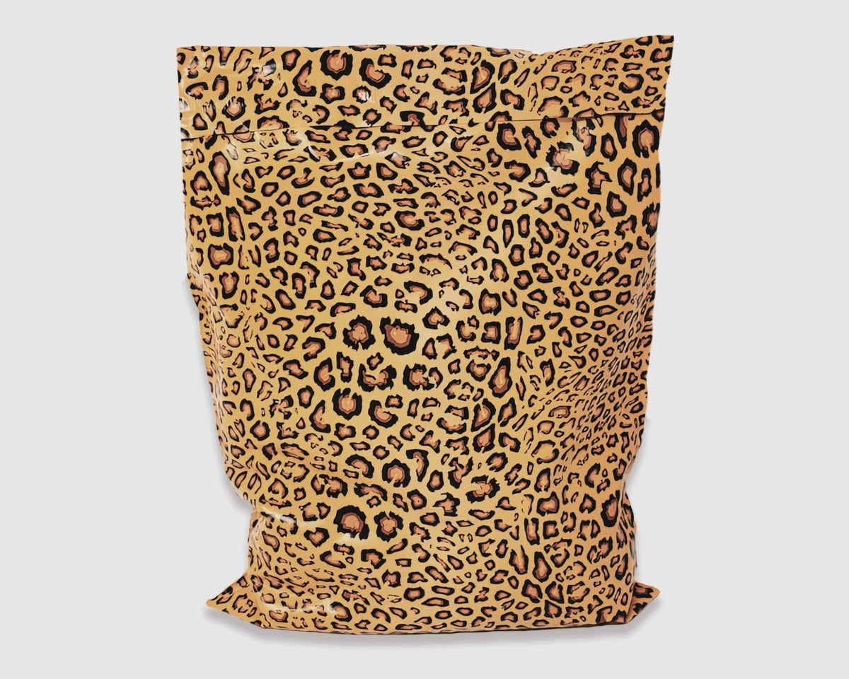 Leopard Print Poly Mailers Size 10x13 Shipping Bags