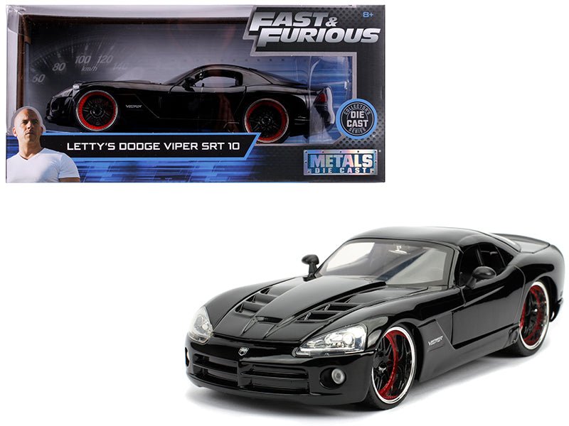 Letty's Dodge Viper SRT 10 Black "Fast & Furious" Movie 1/24 Diecast Model Car by Jada  free shipping USA