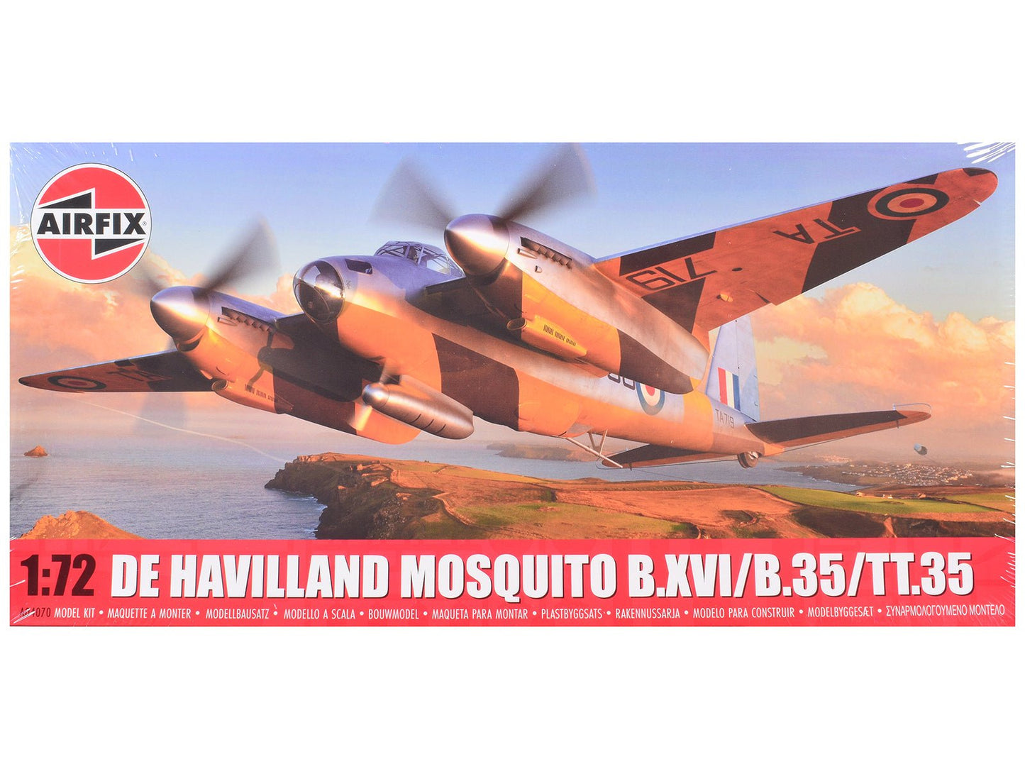 Level 2 Model Kit De Havilland Mosquito B.XVI/B.35/TT.35 Aircraft with 3 Scheme Options 1/72 Plastic Model Kit by Airfix  free shipping USA