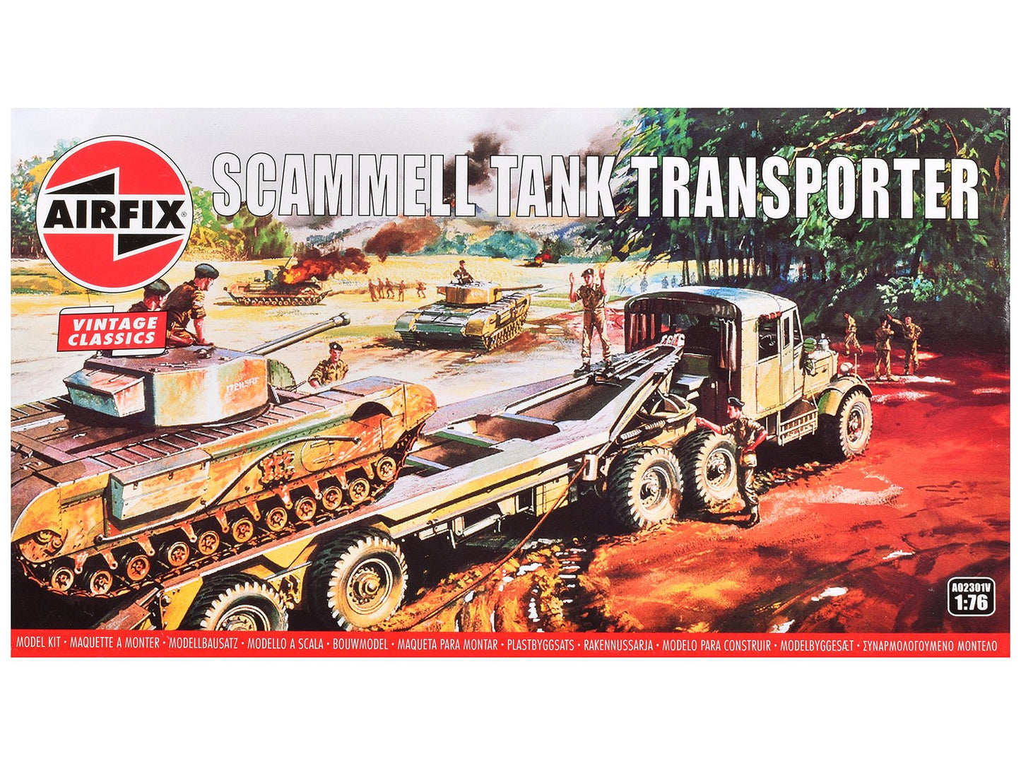 Level 2 Model Kit Scammel Tank Transporter 1/76 Plastic Model Kit by Airfix  free shipping USA