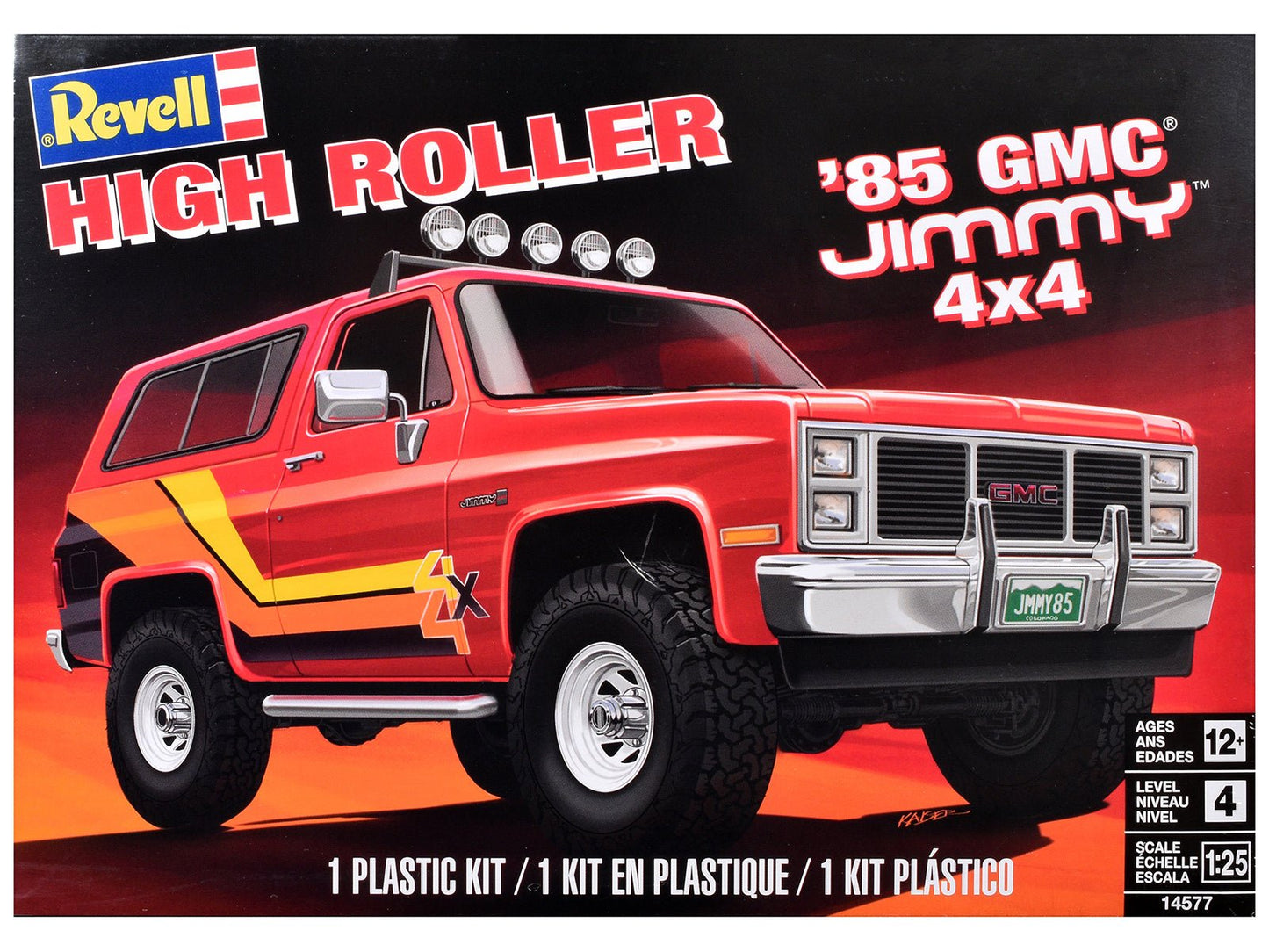 Level 4 Model Kit 1985 GMC Jimmy 4x4 "High Roller" 1/25 Scale Model by Revell  free shipping USA