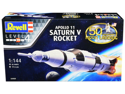 Level 4 Model Kit Apollo 11 Saturn V Rocket "50th Anniversary Moon Landing" 1/144 Scale Model by Revell  free shipping USA