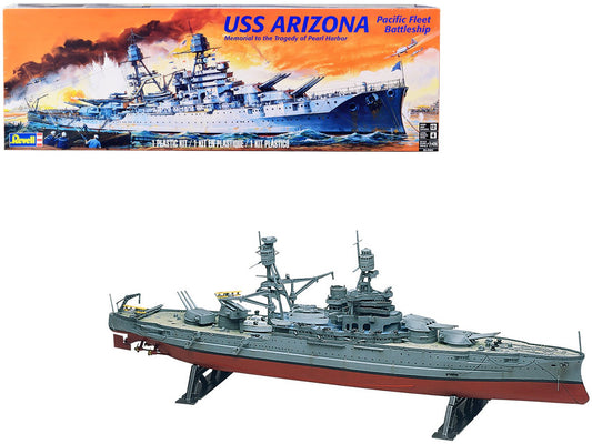Level 4 Model Kit USS Arizona Pacific Fleet Battleship "Memorial to the Tragedy of Pearl Harbor" 1/426 Scale Model by Revell  free shipping USA