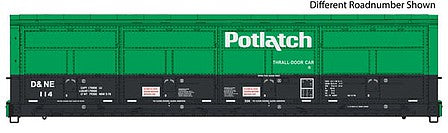 Walthers Proto 101932 HO Scale 56' Thrall All-Door Boxcar - Ready to Run -- Potlatch #124 (2-Tone Green)