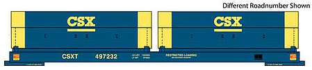 Walthers Proto 105243 HO Scale 50' Evans Cushion Coil Car - Ready to Run -- CSX #497246 (Angled Hoods, blue, yellow)