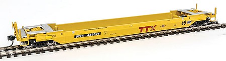 Walthers Proto 109128 HO Scale Gunderson Rebuilt All-Purpose 40' Well Car - Ready-to-Run -- TTX DTTX #455591 (New & Railbox Logo)