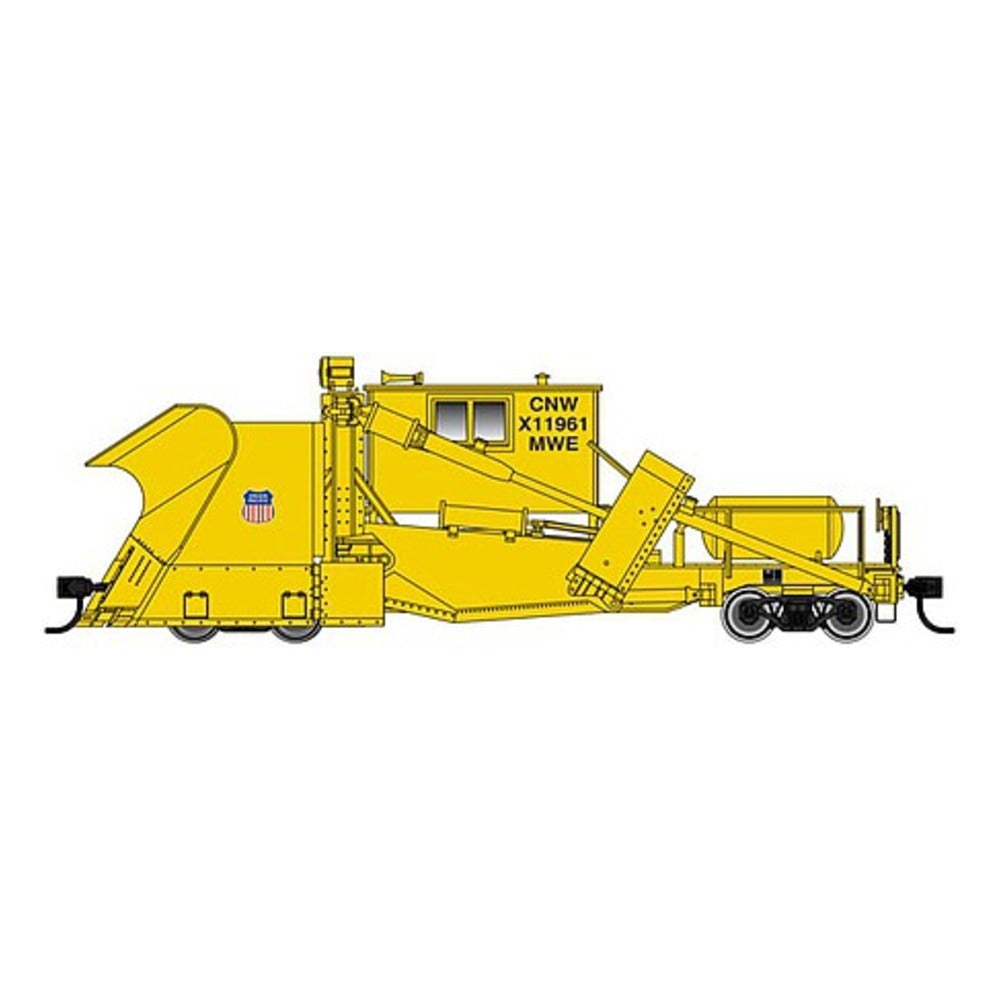 Walthers Proto 110120 HO Scale Jordan Spreader - Ready to Run -- Chicago & North Western(TM)-Union Pacific(R) X11961 (yellow)