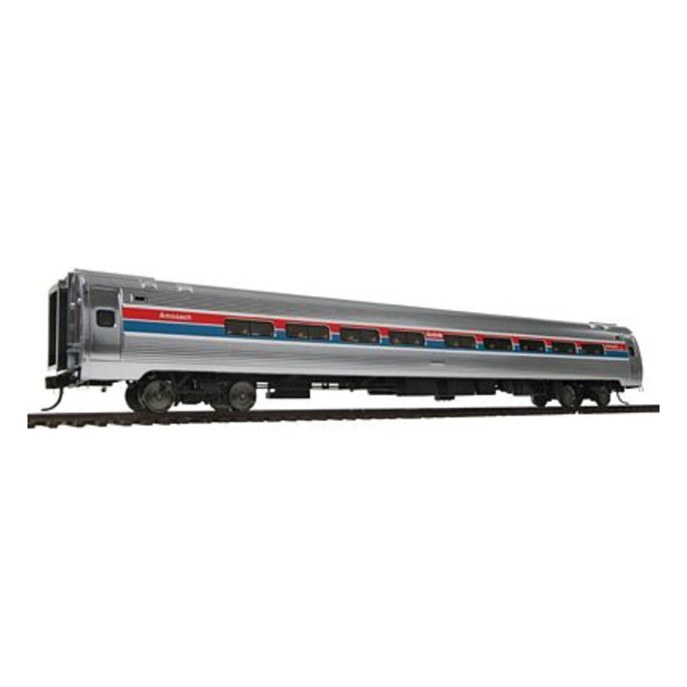 Walthers Proto 11200 HO Scale 85' Amfleet I 84-Seat Coach - Ready to Run -- Amtrak(R) (Phase II, Wide red & blue Stripes)