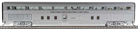 Walthers Proto 14313 HO Scale 85' Budd Hi-Level 72-Seat Coach -- Lighted - Santa Fe (Real Metal Finish with Decals)
