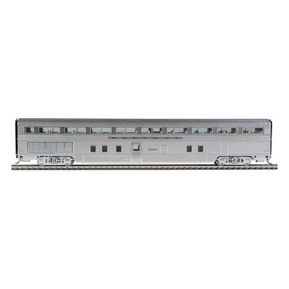 Walthers Proto 14313 HO Scale 85' Budd Hi-Level 72-Seat Coach -- Lighted - Santa Fe (Real Metal Finish with Decals)
