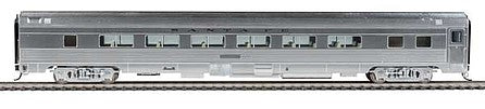 Walthers Proto 14350 HO Scale 85' Budd 46-Seat Coach -- Lighted - Santa Fe #2833 (Real Metal Finish)
