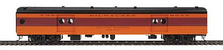Walthers Proto 9081 HO Scale 75' Milwaukee Road Express Car - Ready to Run -- Twin Cities Hiawatha - Milwaukee Road (orange, maroon, black; Decals)