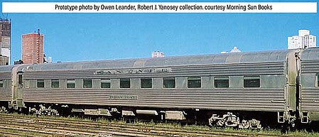 Walthers Proto 9610 HO Scale 85' Pullman-Standard Indian Series 11-double Bedroom Sleeper -- Santa Fe (Real Metal Finish w/decals)