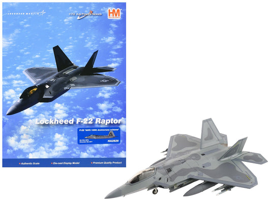 Lockheed F-22 Raptor Stealth Aircraft "09-4190 90th Fighter Squadron 100th Anniversary Elmendorf Air Base" (2017) United States Air Force "Air Power Series" 1/72 Diecast Model by Hobby Master  free shipping USA