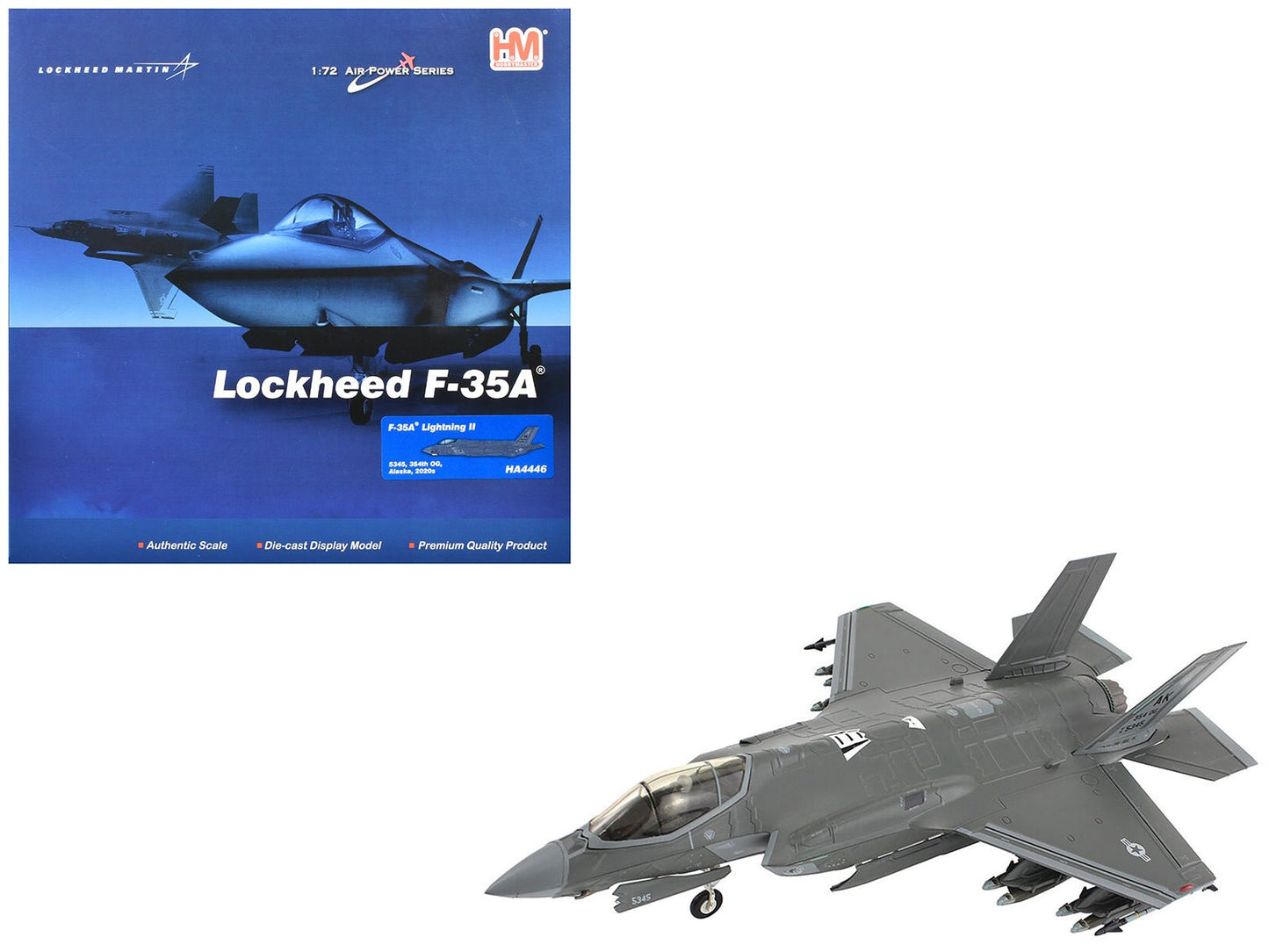 Lockheed Martin F-35A Lightning II Aircraft "5345 354th Operations Group Eielson Air Force Base Alaska" (2020s) United States Air Force "Air Power Series" 1/72 Diecast Model by Hobby Master  free shipping USA