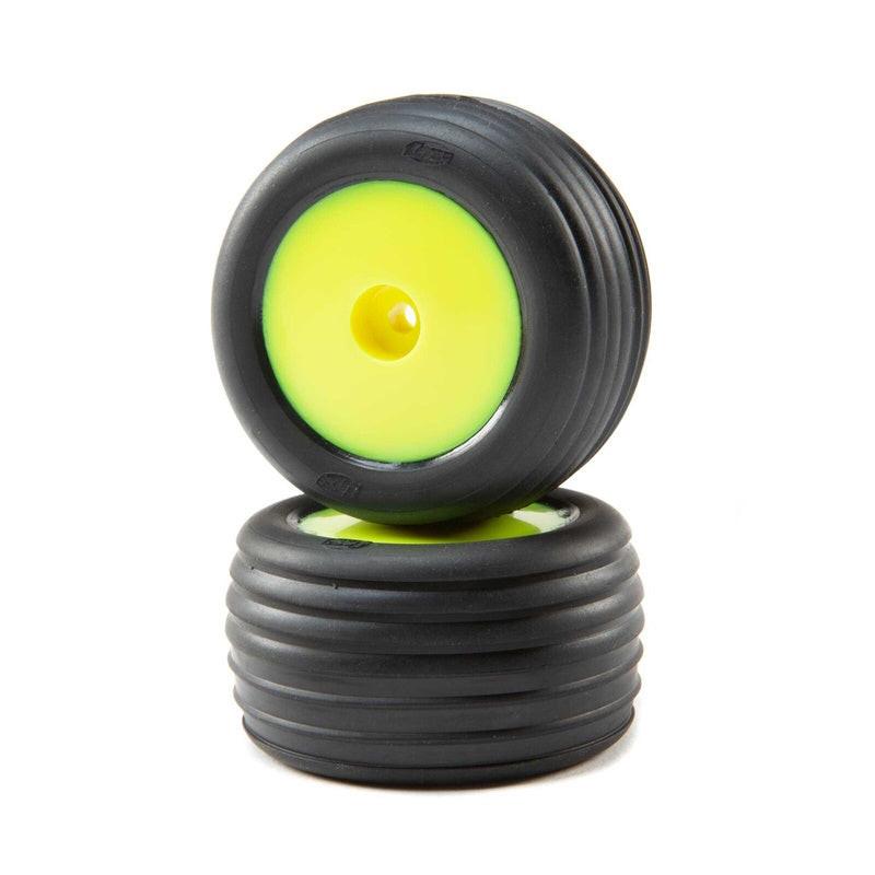 Losi LOS41010 Mini-T 2.0 Directional Mounted Front Wheels & Tires Yellow