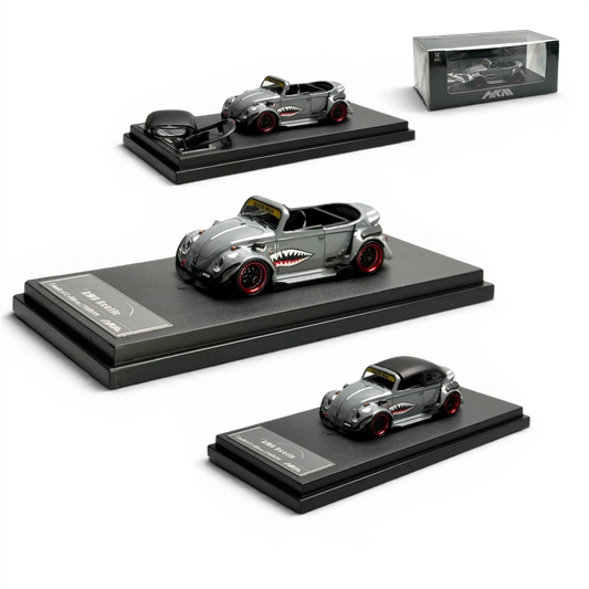 HKM Model VW Beetle Convertible Grey Shark Mouth 1:64