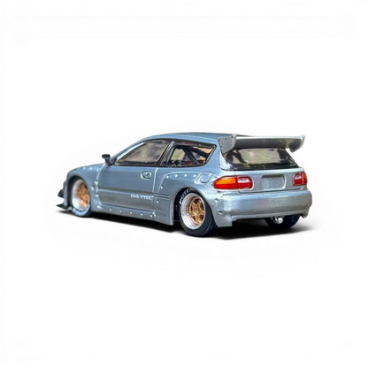 Pop Race Honda Civic EG6 Raw Metal 1:64