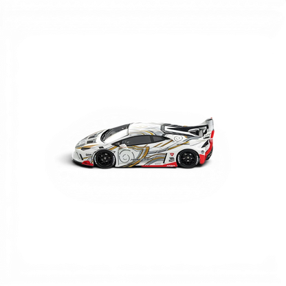 Flame Lamborghini Huracan GT LP610 White Gray - Glow in dark 1:64
