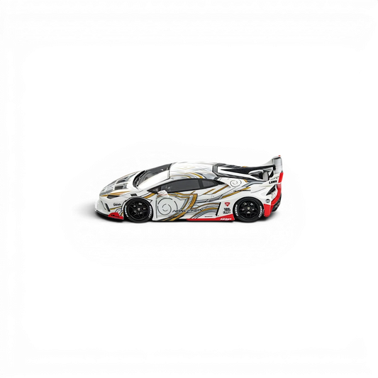 Flame Lamborghini Huracan GT LP610 White Gray - Glow in dark 1:64