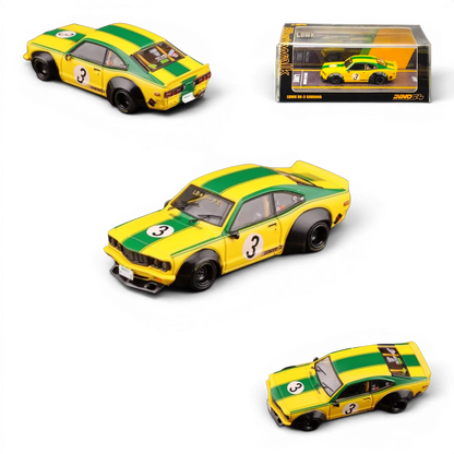 INNO64 Mazda RX-3 Savanna LBWK Yellow Green #3 1:64