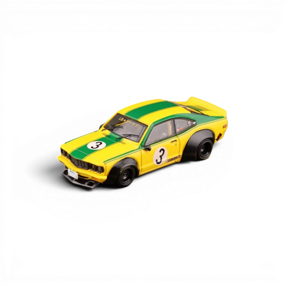 INNO64 Mazda RX-3 Savanna LBWK Yellow Green #3 1:64